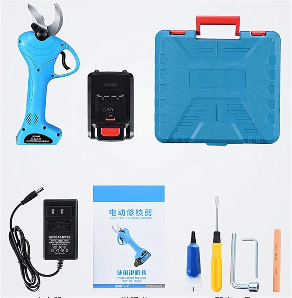 Professional Electric Pruning Shears, Cordless Secateurs, 28mm Cutting Capacity, Brushless Motor, 2Ah Battery
