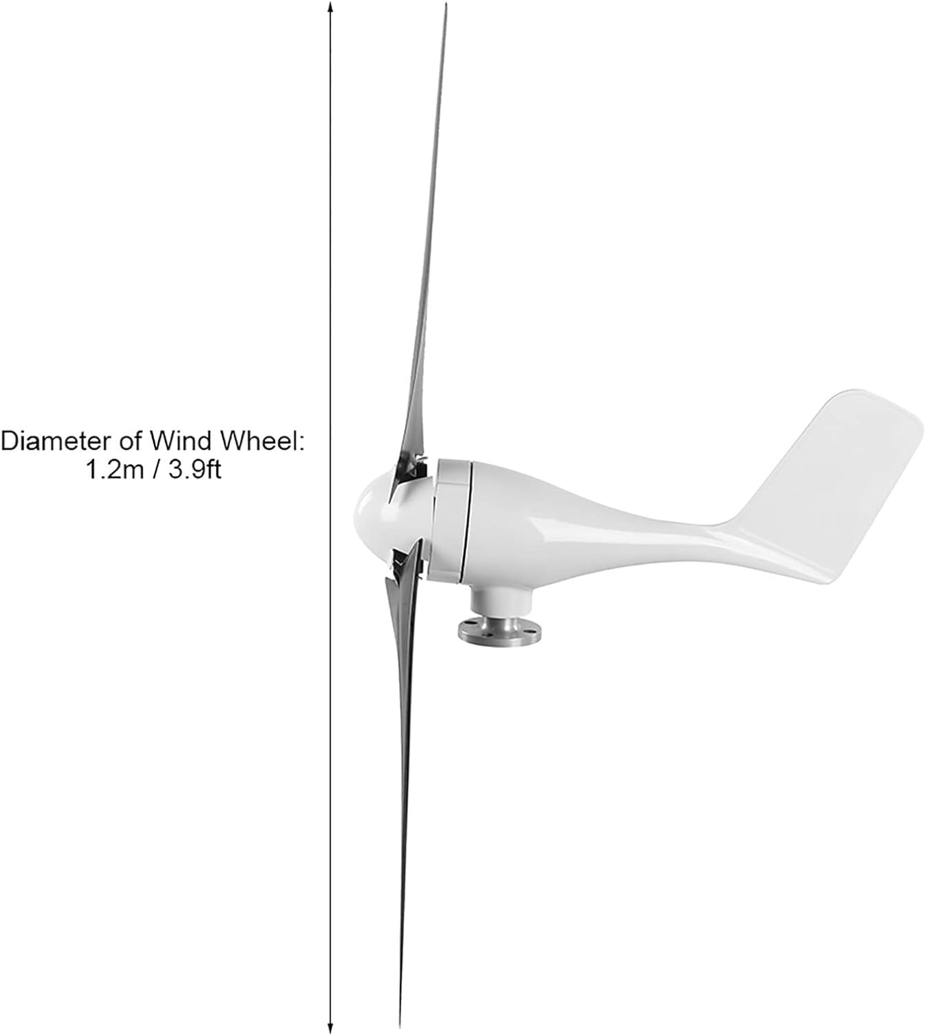 YWBL-WH Wind Turbines Generator, 300W Wind Turbines, Mini Wind Generator Kit with 3 Blades 12m per s, 12/24/48V Aerogenerator with Controller, Power Generators (48V #16)