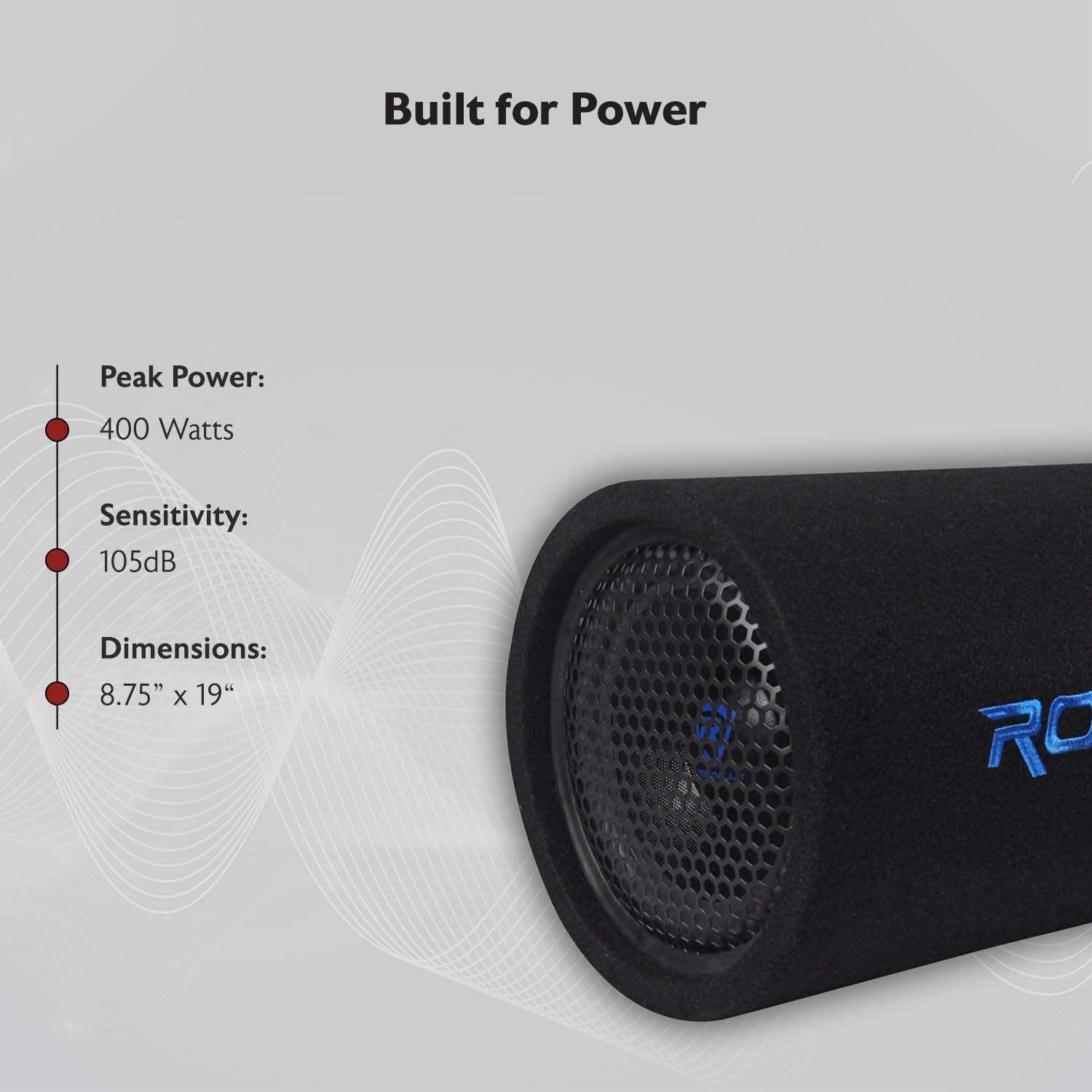 Rockville RTB80A Powered Subwoofer Bass Tube, 8