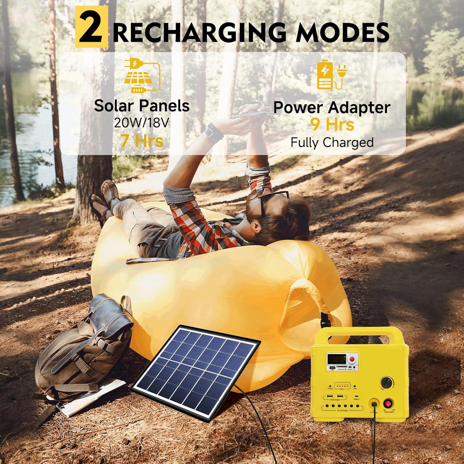 Solar Generator,Portable Generator,Solar Power Bank Lifepo4 with Led Flashlight for Hurricane Supplies(Red)