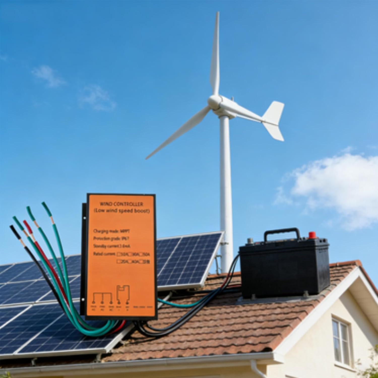 6000W-8000W MPPT Wind Controller Low Wind Speed Boost IP67 Waterproof Wind Turbine Charge Controller 12V 24V 48V 220V