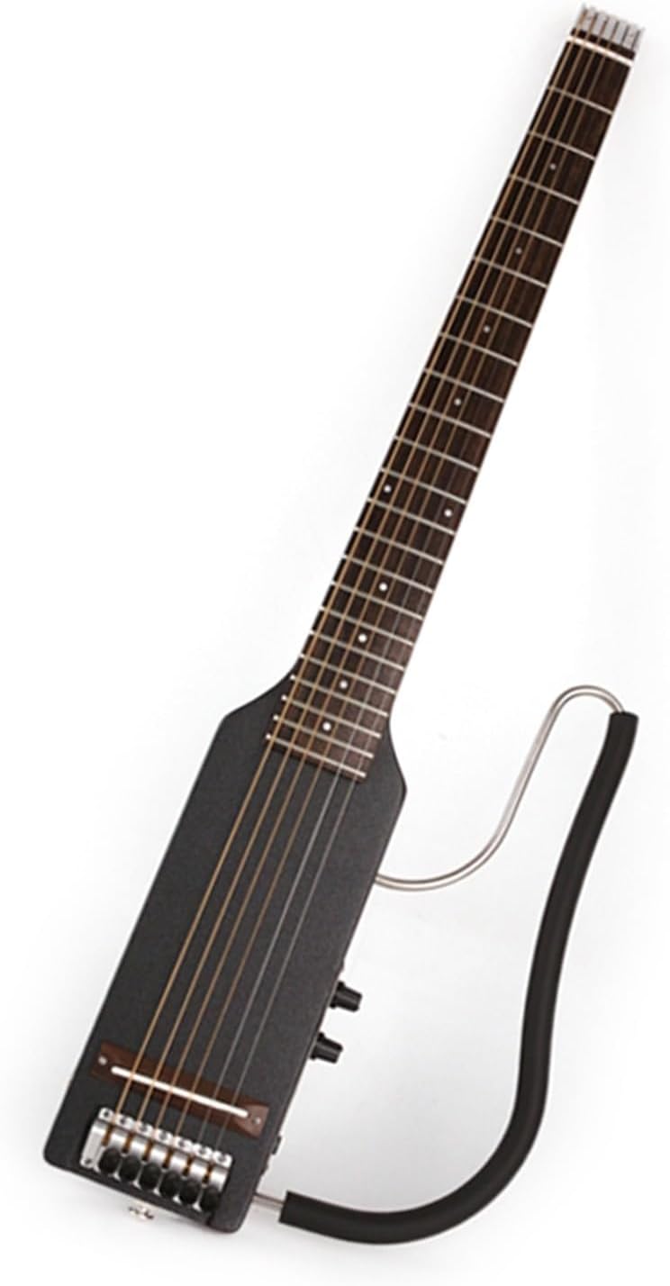 VENEKA Headless Electric Guitar Full Scale Length Headless Silent Travel Electric Guitar Right/Left Hand Portable Foldable Guitar (Color : Right 02)