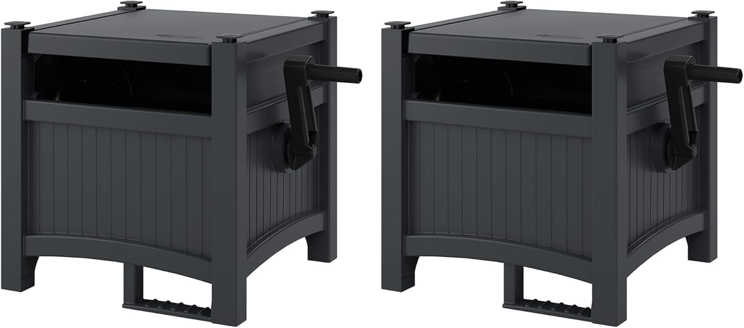 Suncast 2 Pack Hideaway Garden Hose Reel, Holds 100' of 5/8