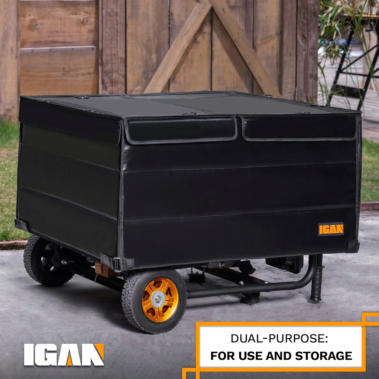 IGAN Generator Covers While Running for most 3500w-12000w Generators - Ultra Heavy Duty Generator Covers for Outside - Portable Waterproof Generator Cover, Generator Enclosure Outdoor, Black