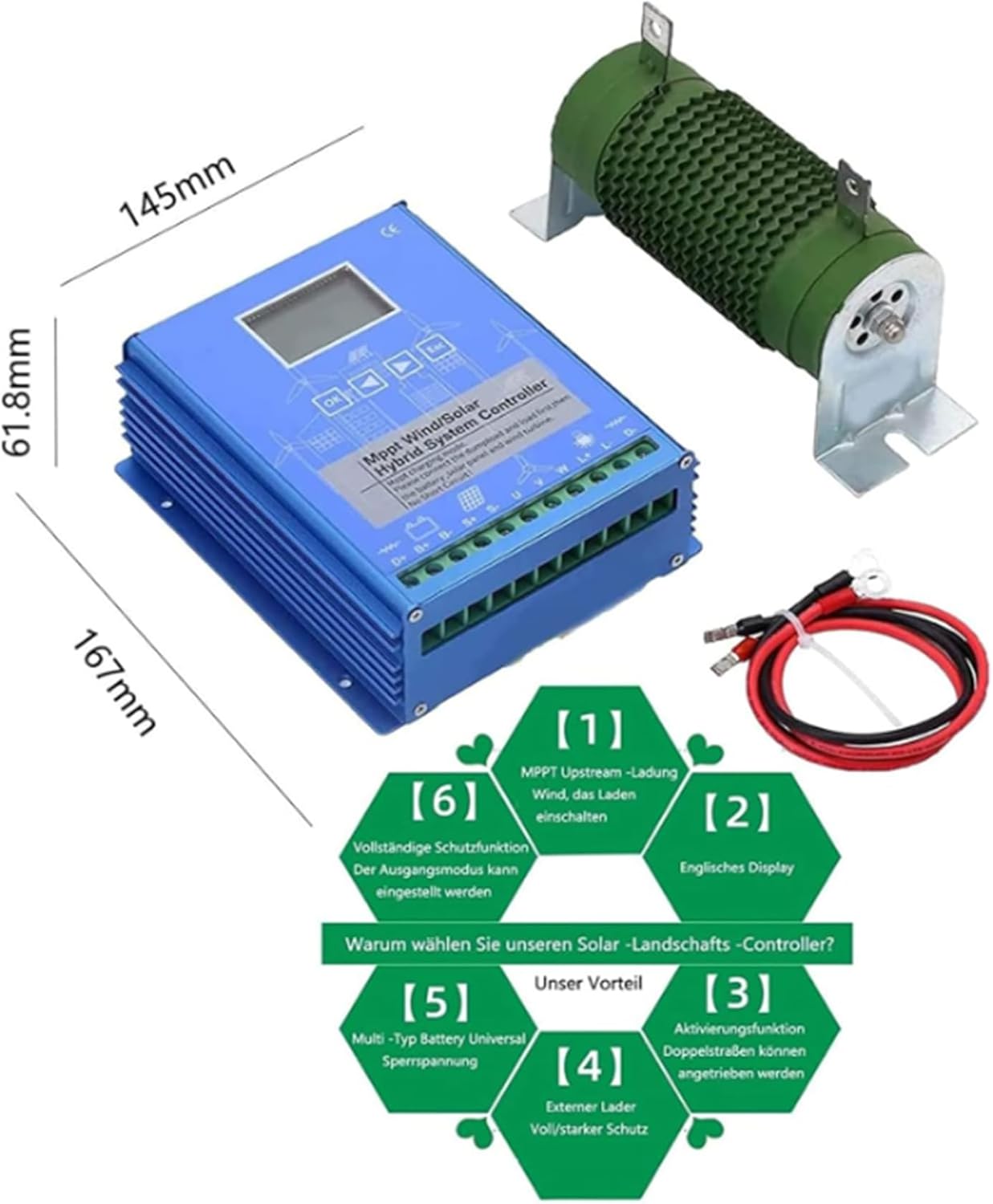 48v,12V,2000W-4000W Household Wind Turbine Controller 12V 24V 48V MPPT Charging Boost Controller with Dump Load for Off Grid Wind Solar Hybrid System