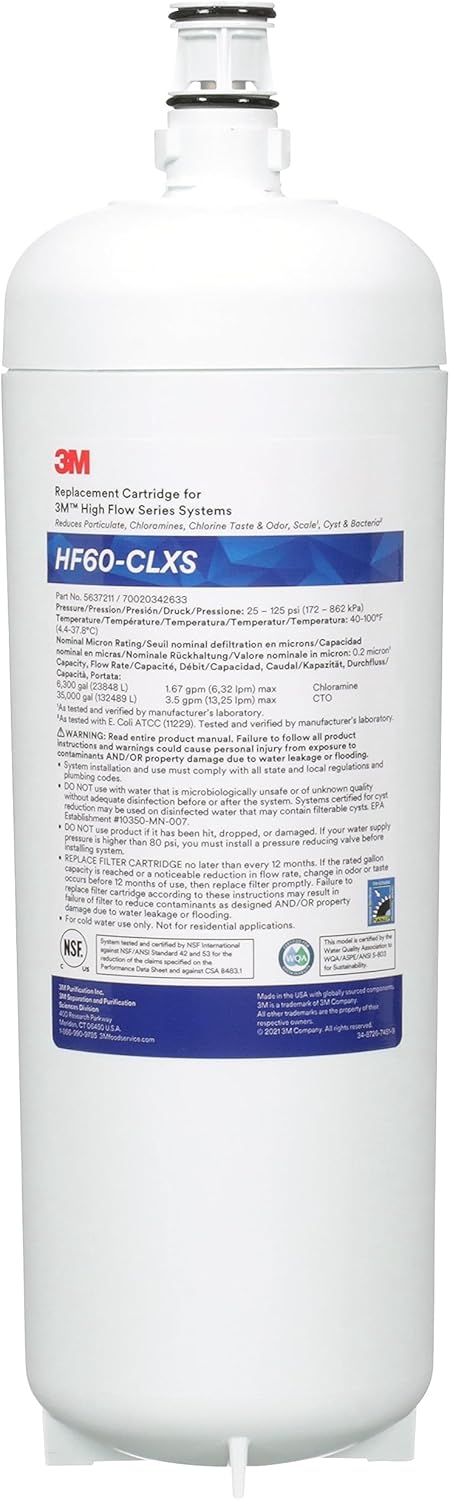 3M High Flow Series Filter Cartridge HF60-CLXS, 5637211, 0.2 um