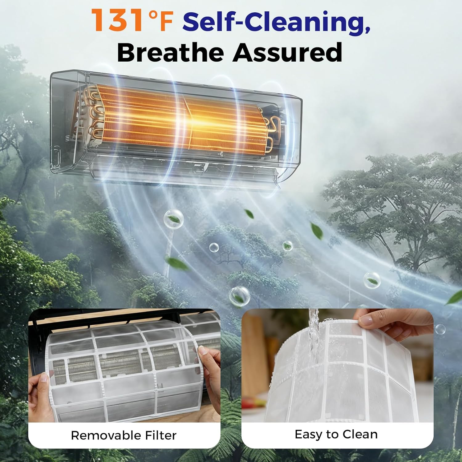 Mini Split Air Conditioner - 18000 BTU Ductless Mini Split Ac/Heating System, 230V 21 SEER2 Wifi Enabled Inverter, 1250Sq.Ft, Split AC Unit with Precharged Heat Pump, R454B with Installation Kit