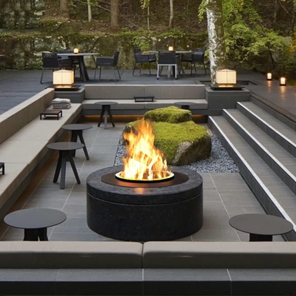 3D Water Vapor Fireplace with Humidifier Flame Embedded 3D Atomization Electric Fireplace Household Circular Electric Fireplaces Simulates 3D Flame, Remote Control