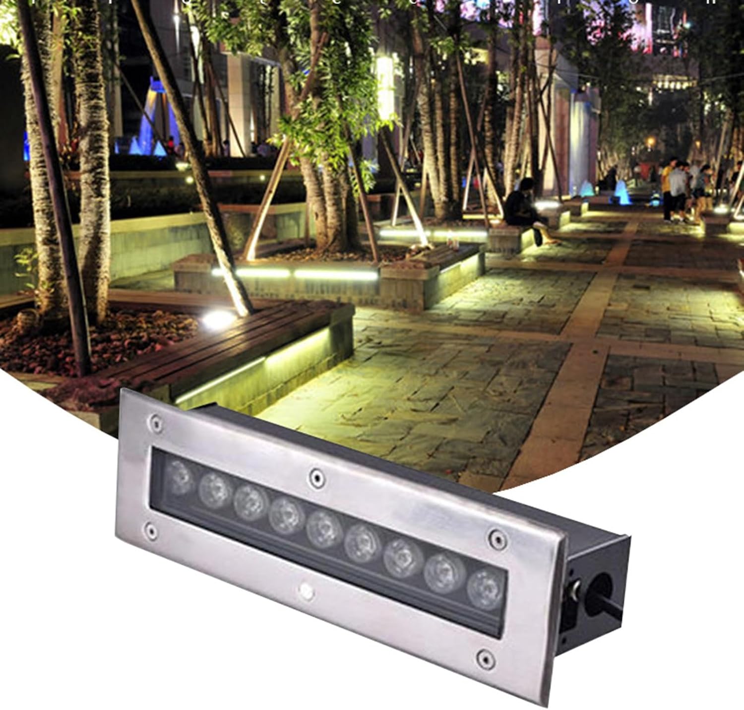 Long Strip Buried Lights Outdoor Ground Light IP66 Waterproof AC85-265V Recessed Underground Light for Garden Backyard Patio Step Walkway Decorative Landscape Lighting (Color : Red, Size :