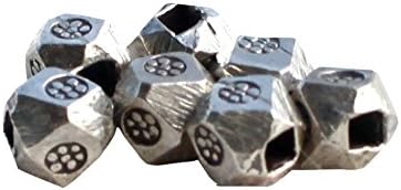 Full Funk Ethnic Thai Karen 97% Silver Beads - Chisel Delica - 14 Pieces