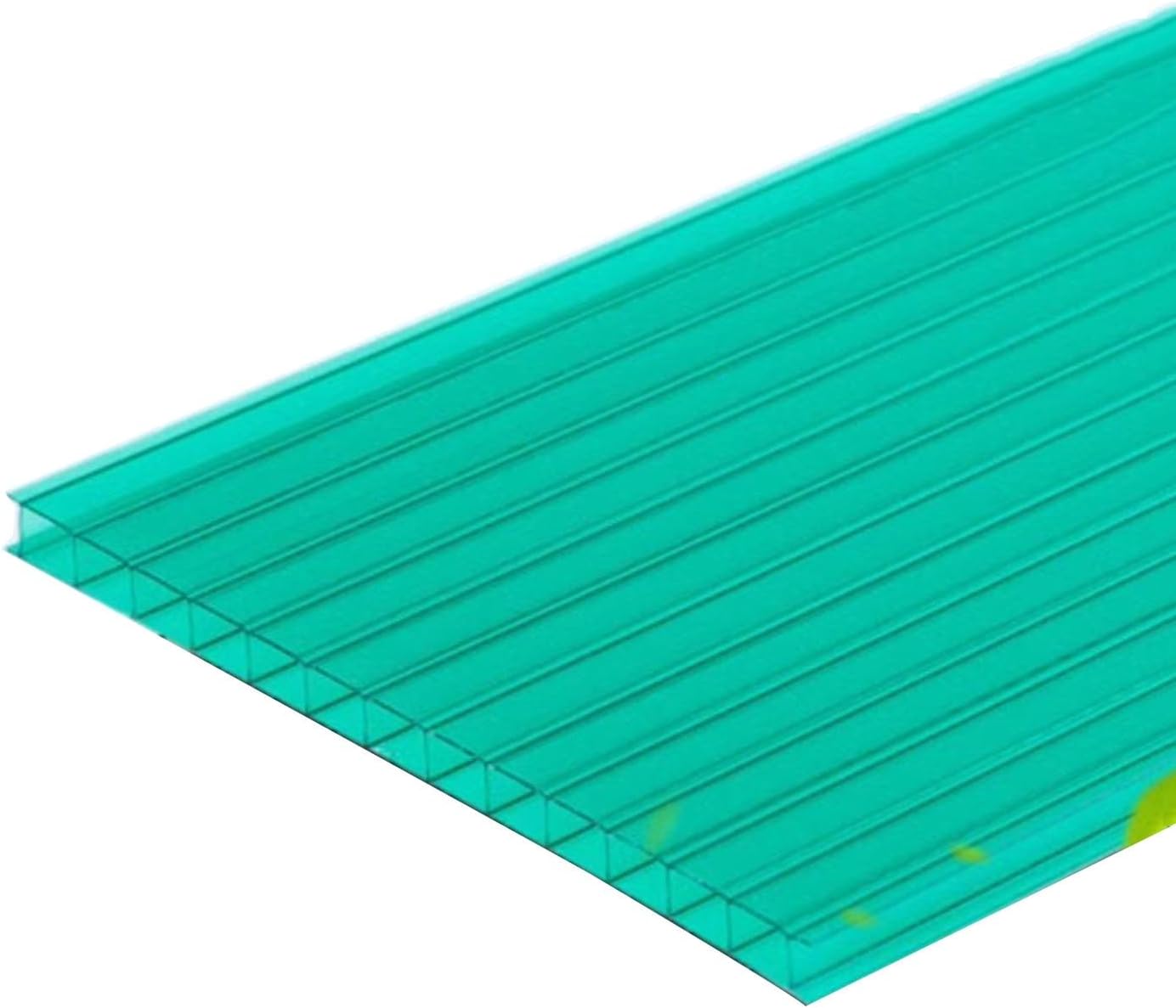 48-Piece Double-Layer Polycarbonate Greenhouse Sheet Lightweight Shatterproof Roofing for All-Weather Outdoor Gardens and Greenhouses(Green,50X50cm-10mm)