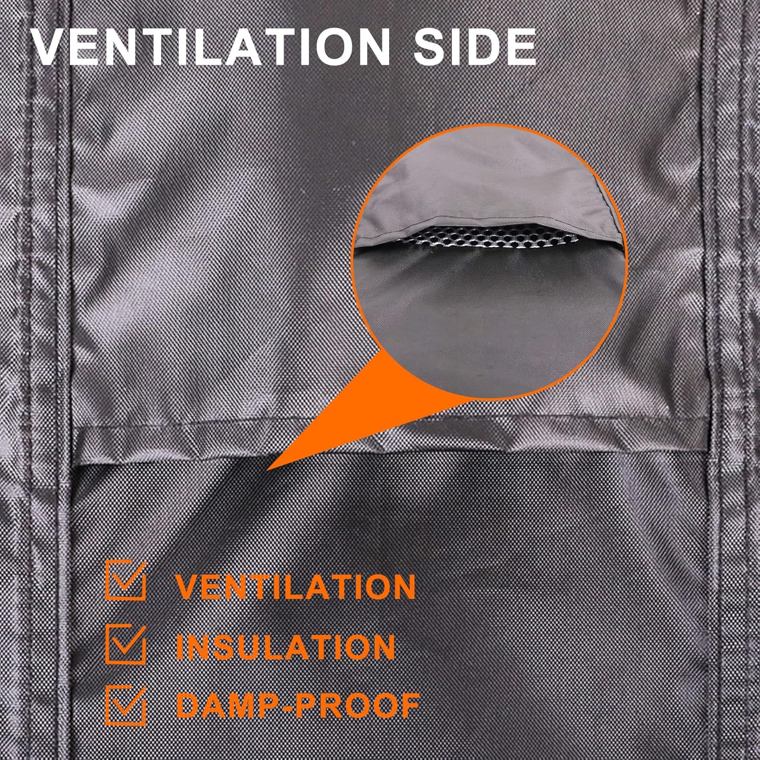 Rectangular Fire Pit Cover 287x155x82cm Waterproof and Breathable Waterproofing Balconies 420D Oxford Fabric/Inner PU Coated with Silver Waterproof Patio Table Cover -Black.