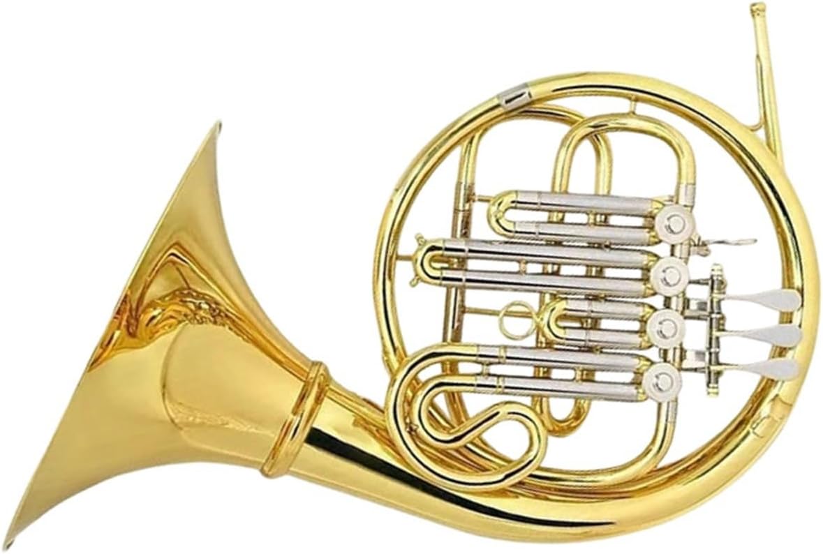 4 Key French Horn Professional French Horn Instrument In B Flat Tuning With Detachable Four Button Double Or Single Row(Single)