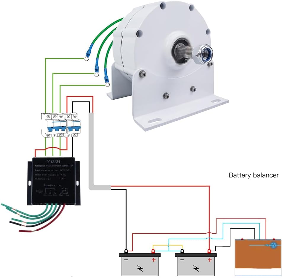 10000W Low Speed 12V-220V Gearless Permanent Magnet Generator AC Alternators Energy Generator Use for Wind Turbine Water Turbine(With Base),220V