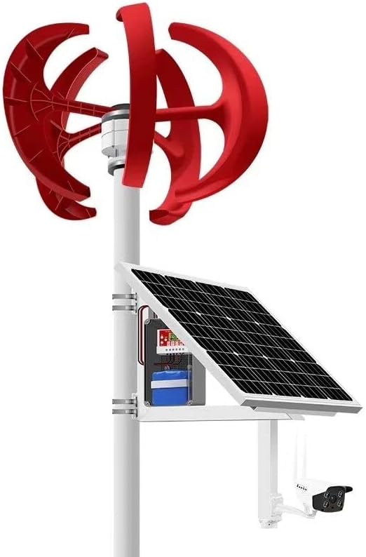 9000W Wind Turbine Generator Kit, 12V 24V 48V 5 Blades Lantern Wind Turbine Generator Vertical Axis Wind Power with Controller for Home Boat Marine