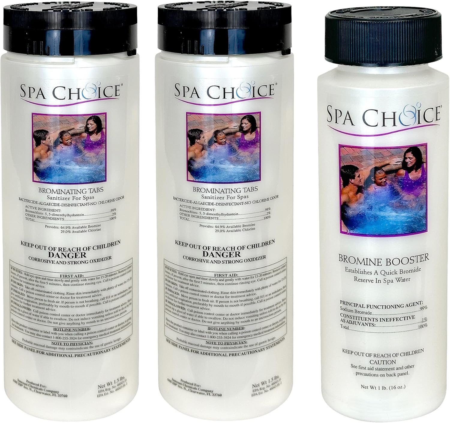 SpaChoice 472-3-3001-02-A Bromine Tablets for Spa Hot Tub, 1.5-Pounds, 2-Pack, with 1-Pound Sodium Bromide