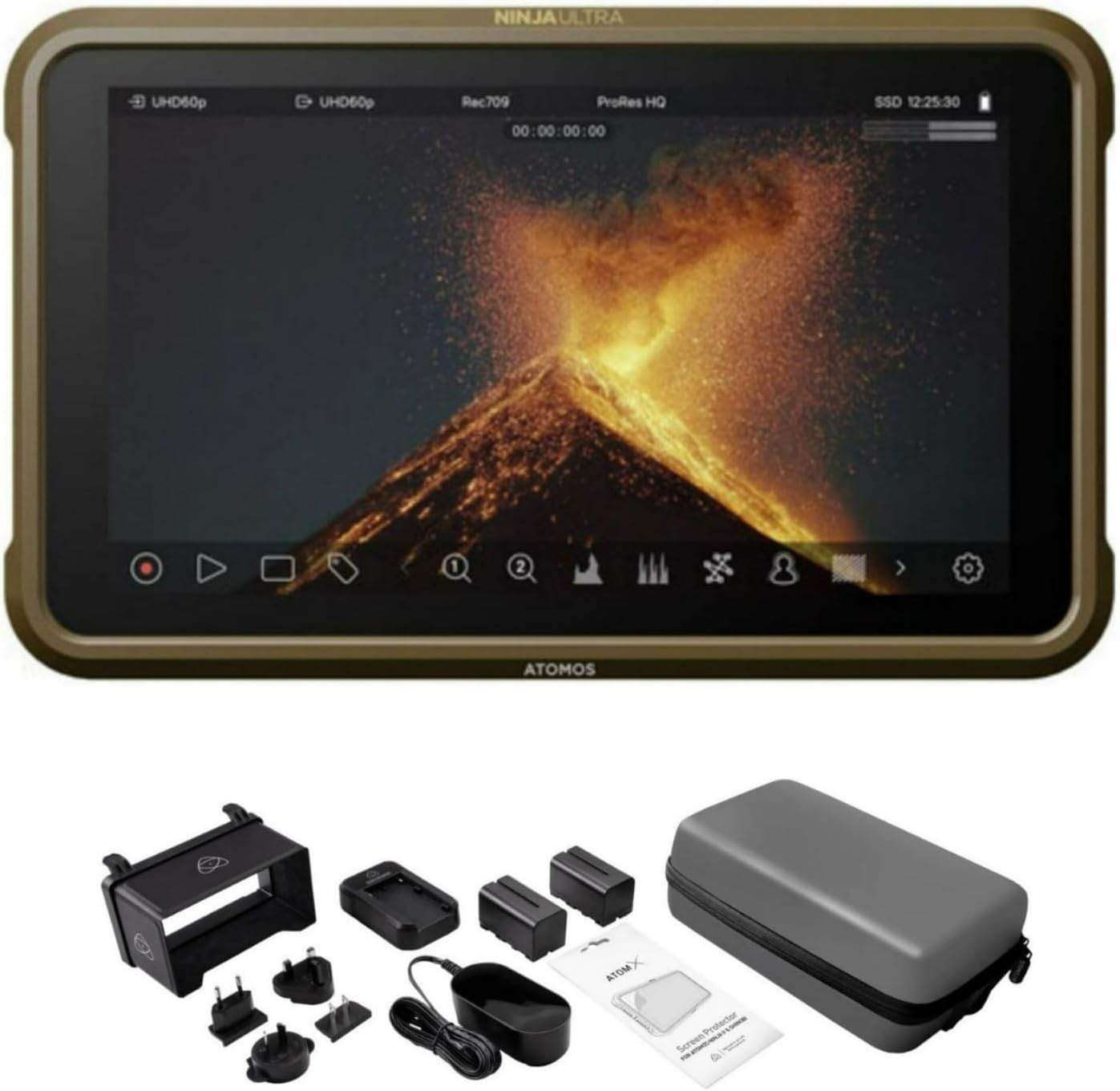 Atomos Ninja 5.2 Touchscreen HDR Monitor-Recorder - 4K Video Recording and Editing Solution - 5.2-inch Display Bundle 5-Inch Accessory Kit (2 Items)