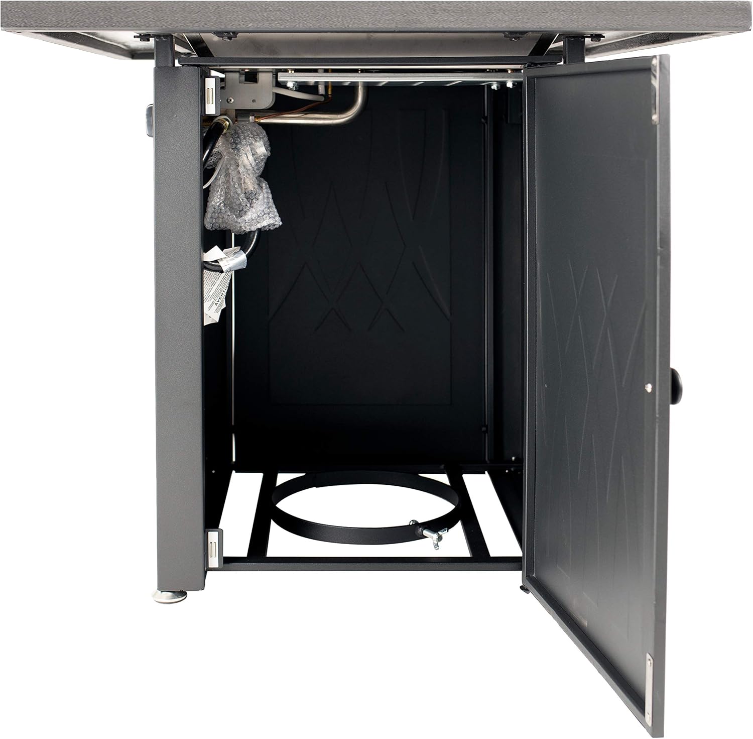 Pleasant Hearth GHP Group OFG824T Atlantis Table Gas fire Pit, Matte Black/Tile Top