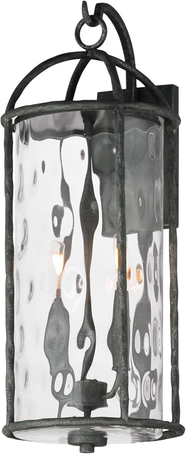 Maxim 31846WGBS Del Mar Outdoor Outdoor Wall Mount, 2-Light E12 Candelabra Base, Blacksmith (Bulbs NOT Included)