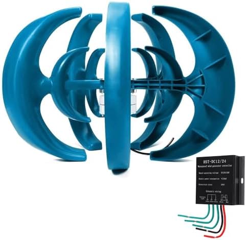 High Efficiency 12V/24V Vertical Axis Wind Turbine Kit for Home, Compact Eco-Friendly Small Wind Generator, Renewable Energy Solution, Quiet Windmill Motor System