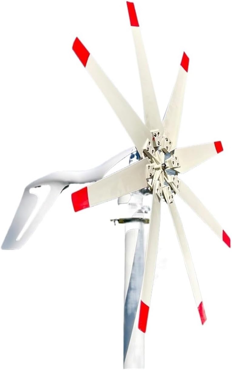 Wind Turbines, 3000W 12V 24V 48V Wind Turbine with 8 Blades Small Wind Turbine for Home RV Yacht Use Low Noise High Efficiency(12V)