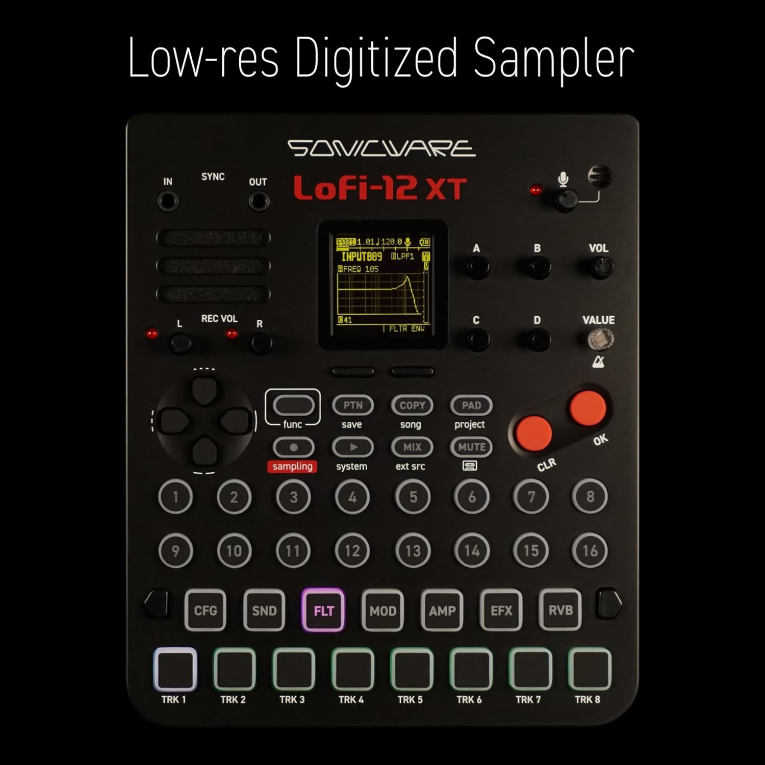 Sonicware Lofi-12 XT [Low-res Digitized Sampler] 12/24kHz Early-Digital Sound Sampling+12-bit Sampler mode, Compact/Lightwight/Battery-powered《Try Now, Intro Deal!》