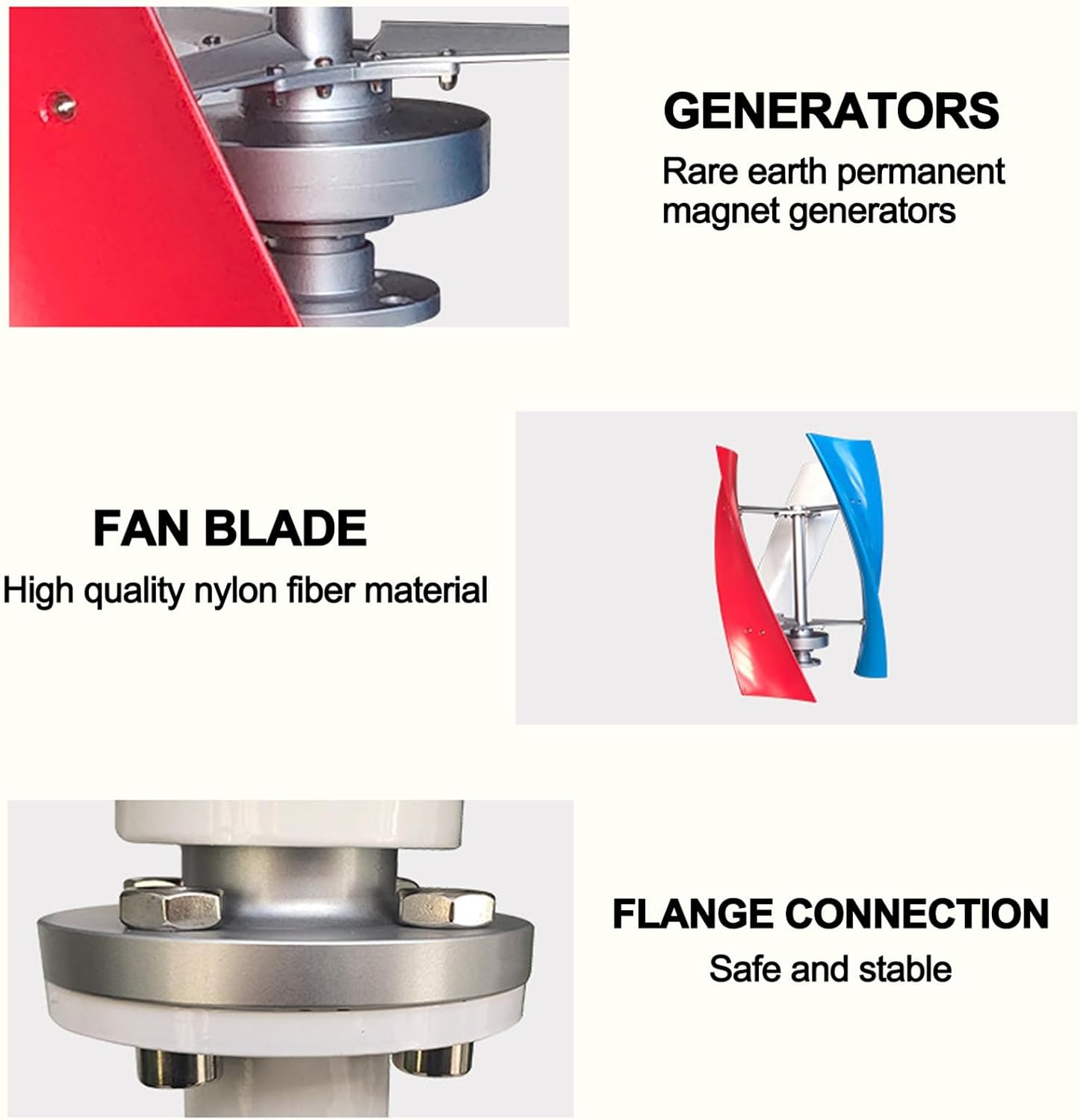 Outdoor Wind Turbine Generator, Breeze Type Windmill Generator, Small Household Vertical Axis Wind Turbine Generator Kit, 12v/24v Voltage for Courtyard Outdoor, Home Appliance(400W-24V)