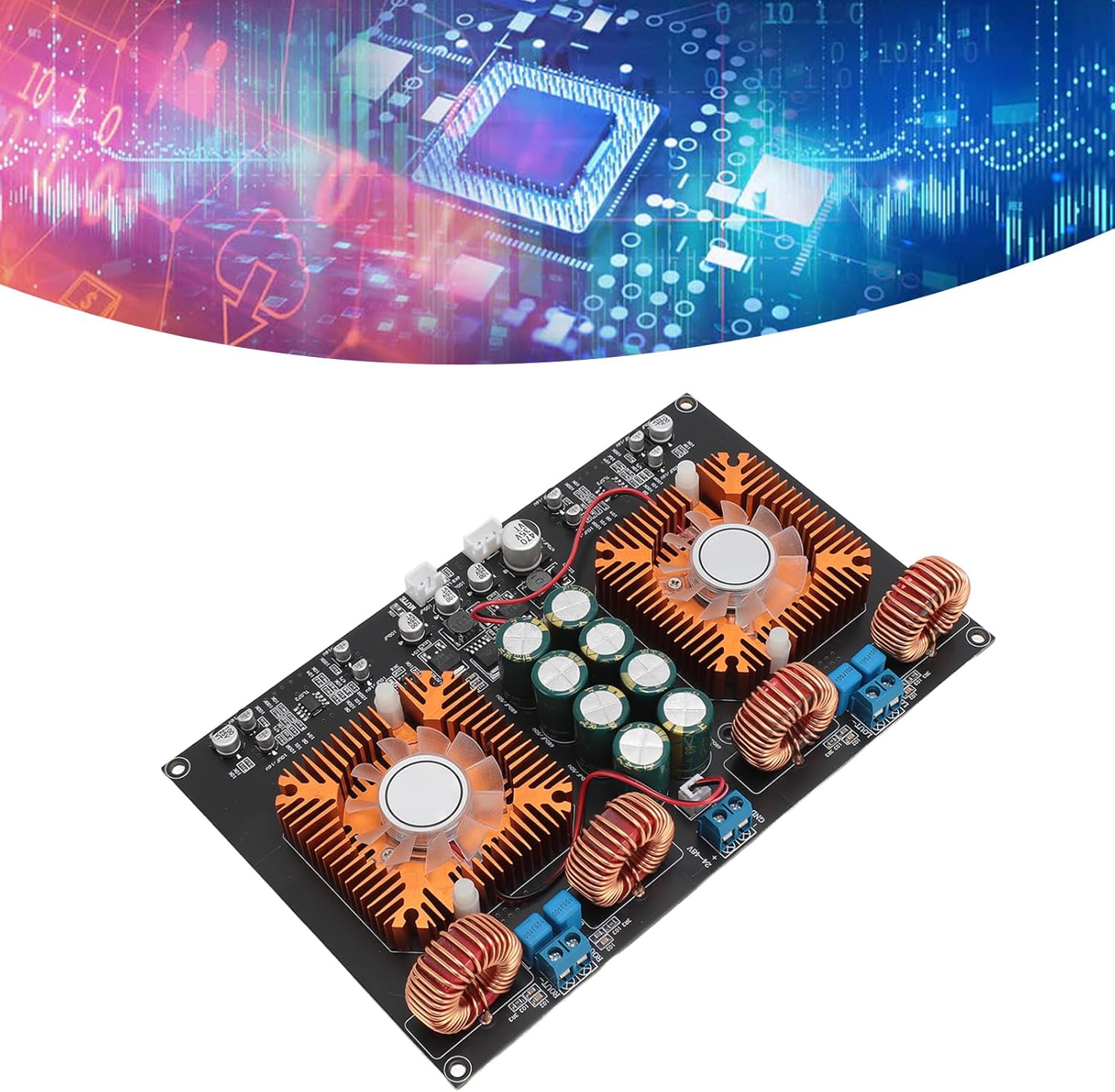 TPA3255 Power Amplifier Board, Digital Stereo Amplifier Board, Dual Core Class D High Power 600W 600W DIY Audio Power Amp Module for Home Theater