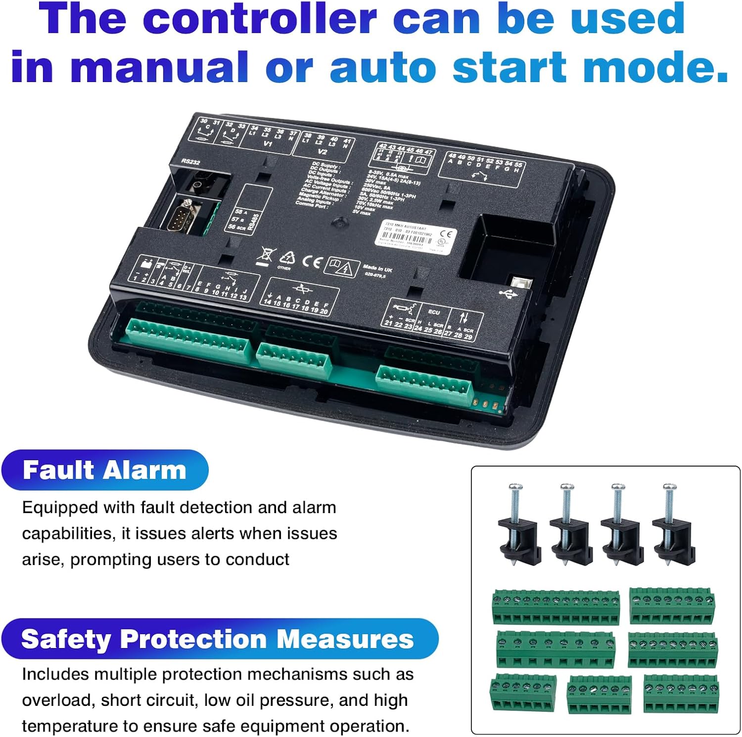 DSE7310 MKII Auto Start Control Module Suitable for a Wide Variety of Single, Diesel or Gas Gen-Set Applications LCD Display Controller Panel