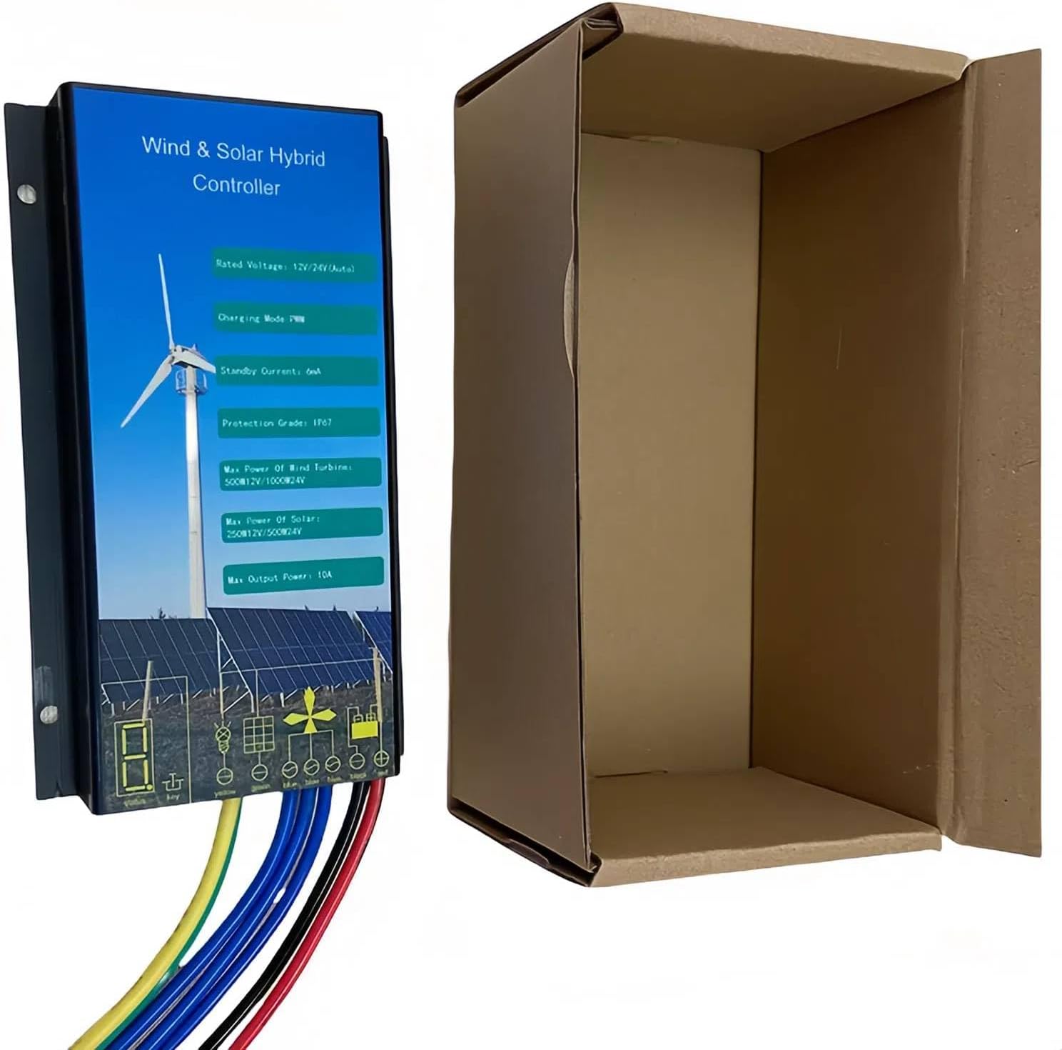 Aluminium Alloy Mini Wind Turbine Generator Controller,48V Wind Turbine Controller Automatic IP67 Wind Power Regulator Suitable for 1000W Wind Turbine System