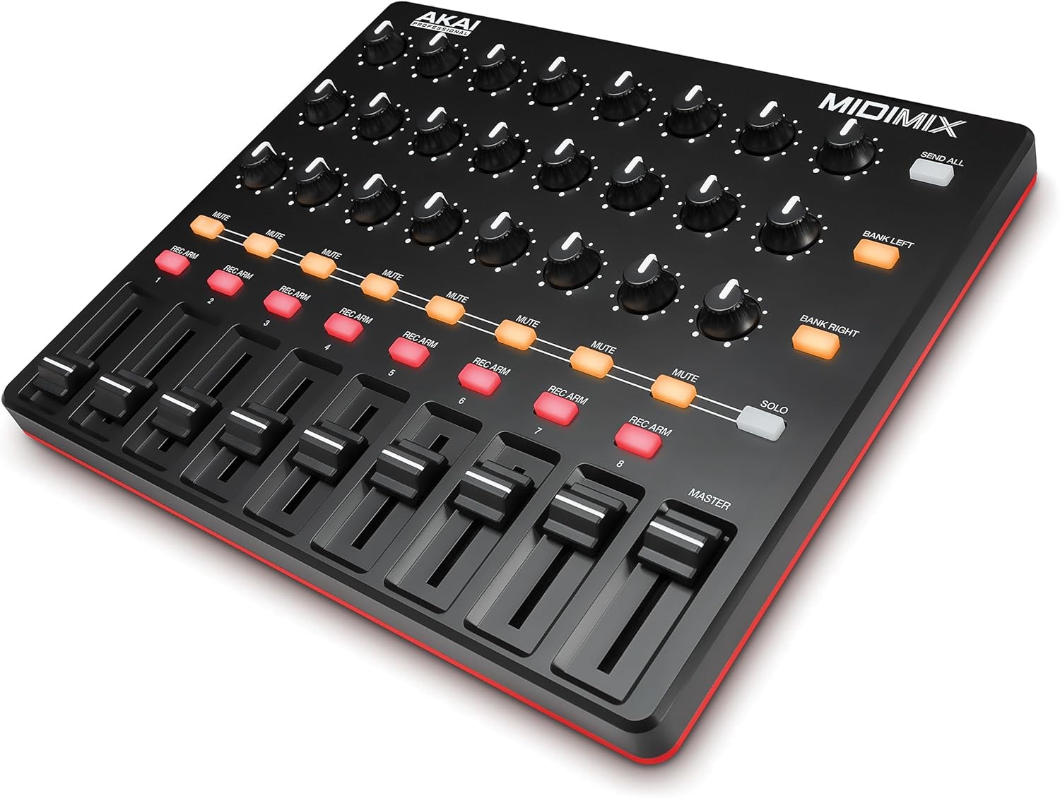Akai Professional MIDImix - USB MIDI Controller Mixer with Assignable Faders & Master Fader, 24 Knobs and 16 Buttons, 1 to 1 Mapping With Ableton Live