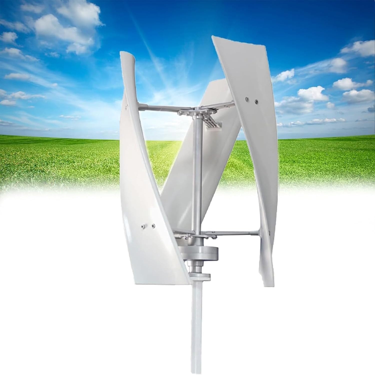 Vertical Wind Turbine Generator Kit 20000W No Noise Vertical Axis Wind Turbine Generator,220V 12V 24V 48V Magnetic Levitation Wind Turbine with MPPT Controller for Home Street Lighting(White,110V)
