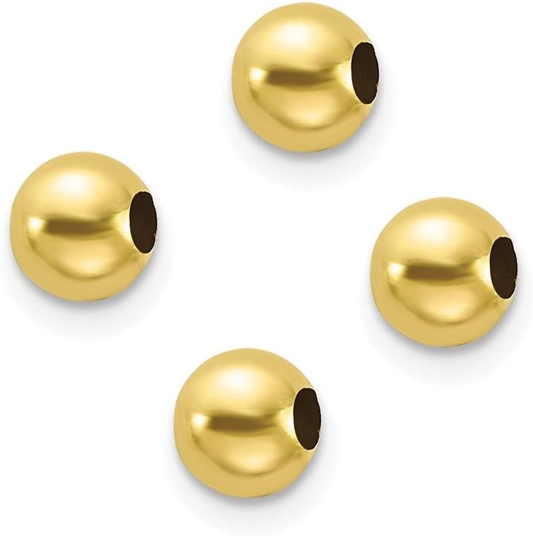 Diamond2Deal 10k Yellow Gold Set of 4, 4mm Spacer Beads