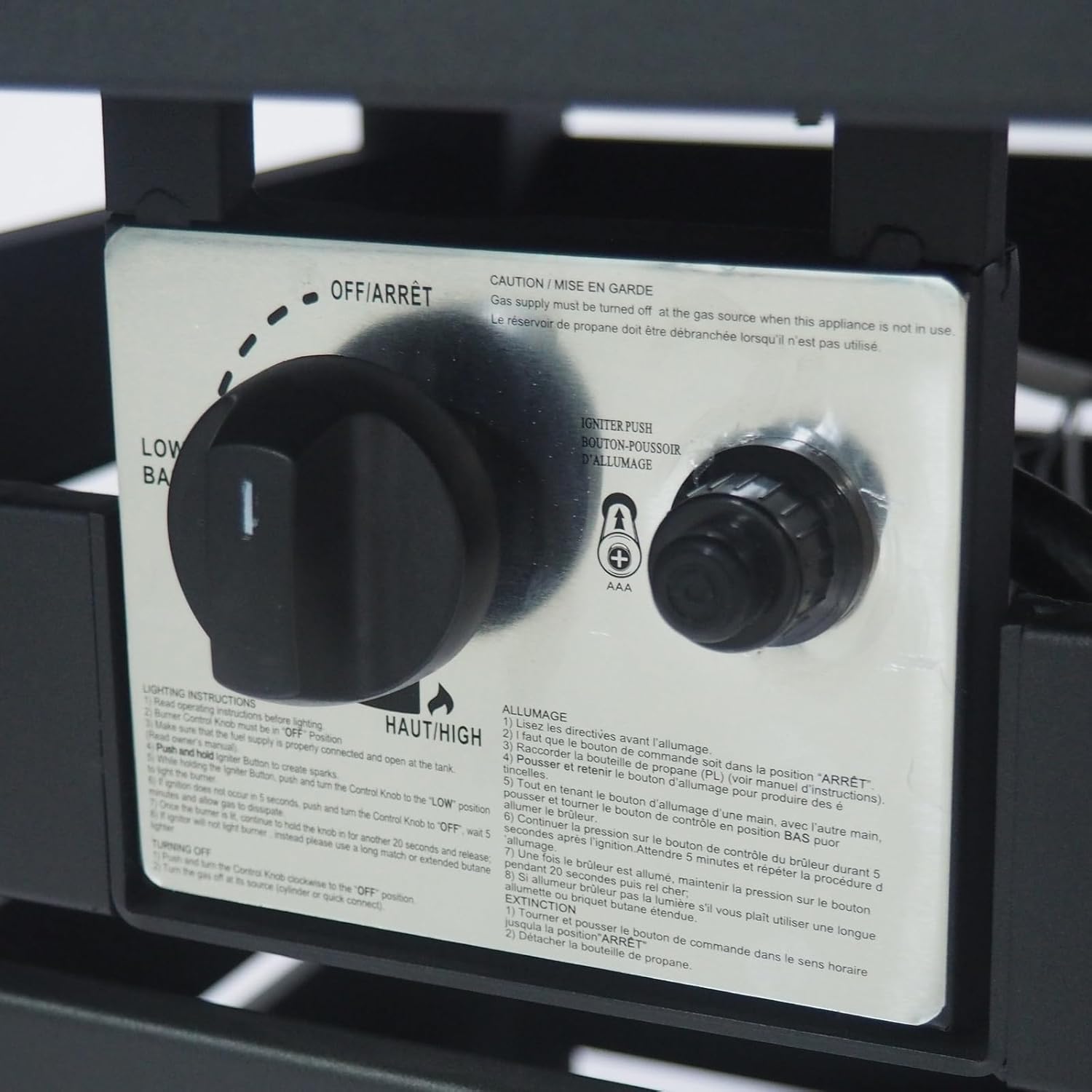 Penau Rectangular Iron Fire Pit, 30,000 BTU, Hidden Propane Tank Compartment, Black, Durable Iron Build, Perfect for Outdoor Gatherings