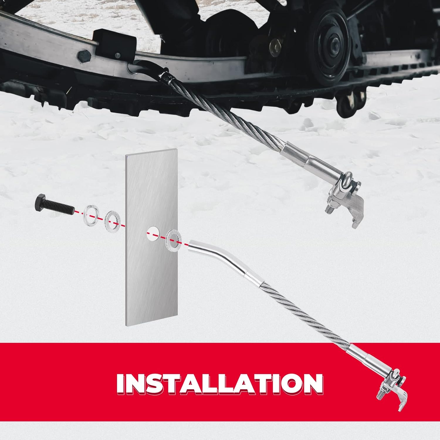 KEMIMOTO 4Pcs Snowmobile Ice Scratcher Kit Compatible with Polaris Arctic Cat Ski-doo Reverse and Non-Reverse Gear Equipped Universal Snowmobiles Scratchers with Claw Replacement Accessories 2 Set