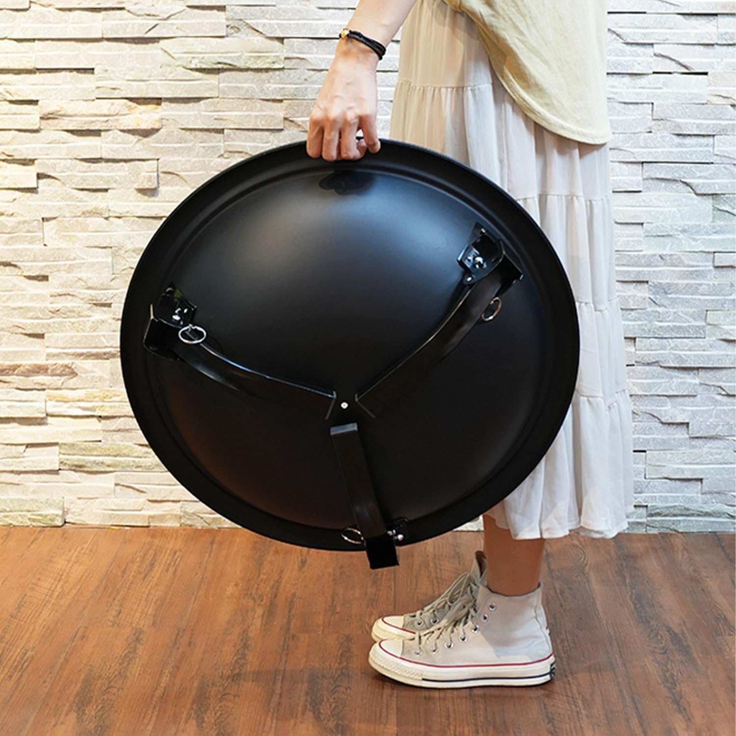 Portable Folding Outdoor Fire Pit & Wood-Burning Stove Perfect for Gardens, Family Gatherings, picnics, and Beach Bonfires—Enjoy Relaxed, Cozy Evenings. (Black, 21.5in)