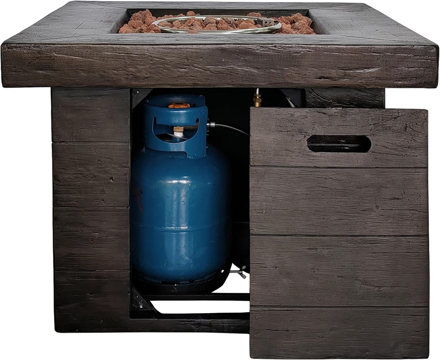 FESTIVITY 32 Inch Propane Fire Pit Table with Lava Rocks, Electric Ignition, 50,000 BTU for Outside Patio Backyard Deck Balcony (Charcoal)