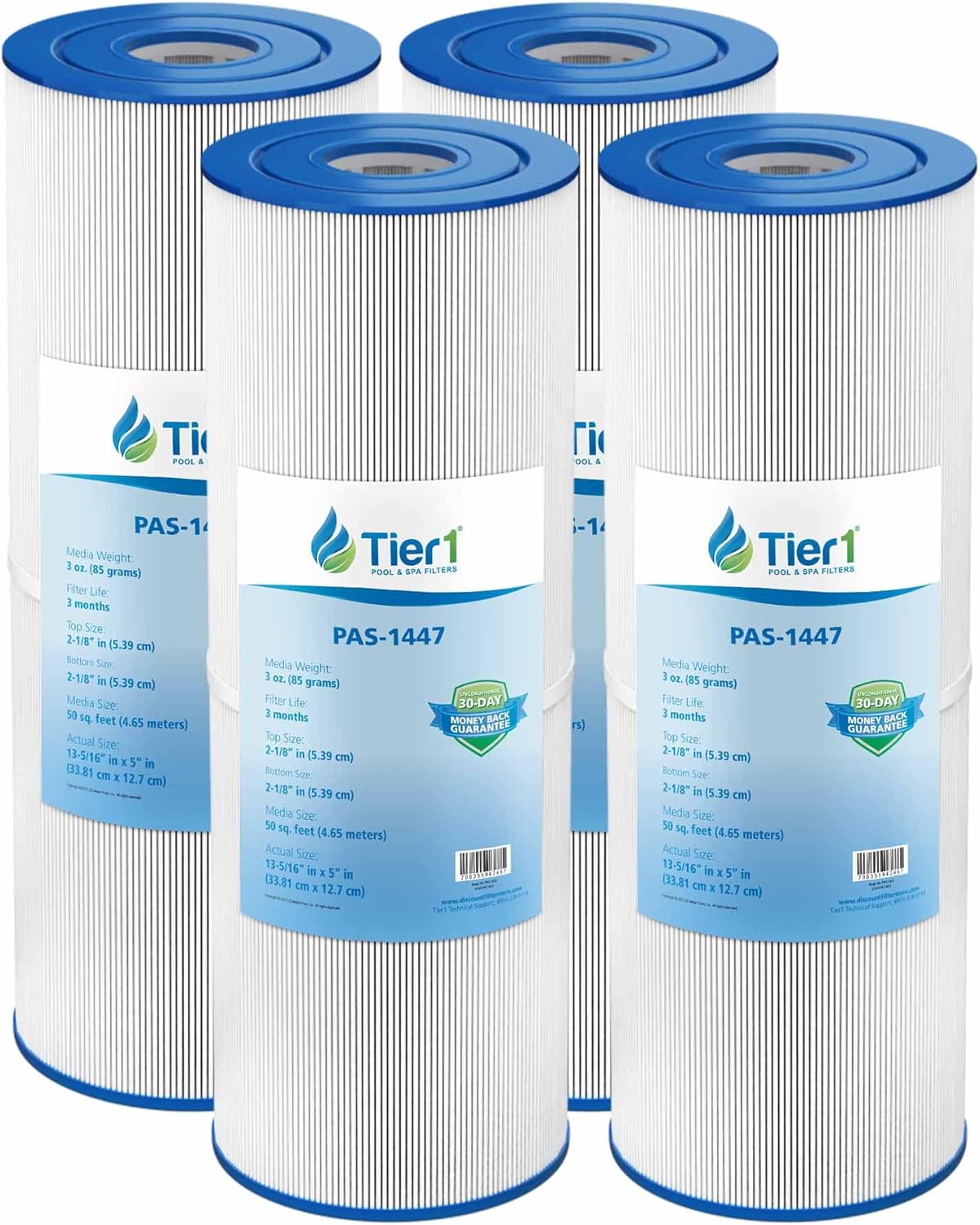 Tier1 Replacement for Pentair Pool Filter Cartridge PRB50-IN – 4 Pack | Compatible with R173434, Unicel C-4950, Pleatco PRB50-IN, FC-2390 | 13-5/16