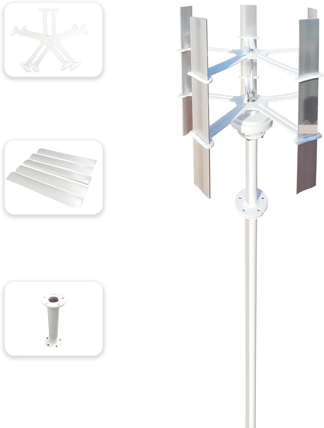 30W 12V 5 Blades Mini Vertical Axis Wind Turbine 500r/m Small Windmill Wind Turbine Generator Low Starting Speed for Home(12V_10W)