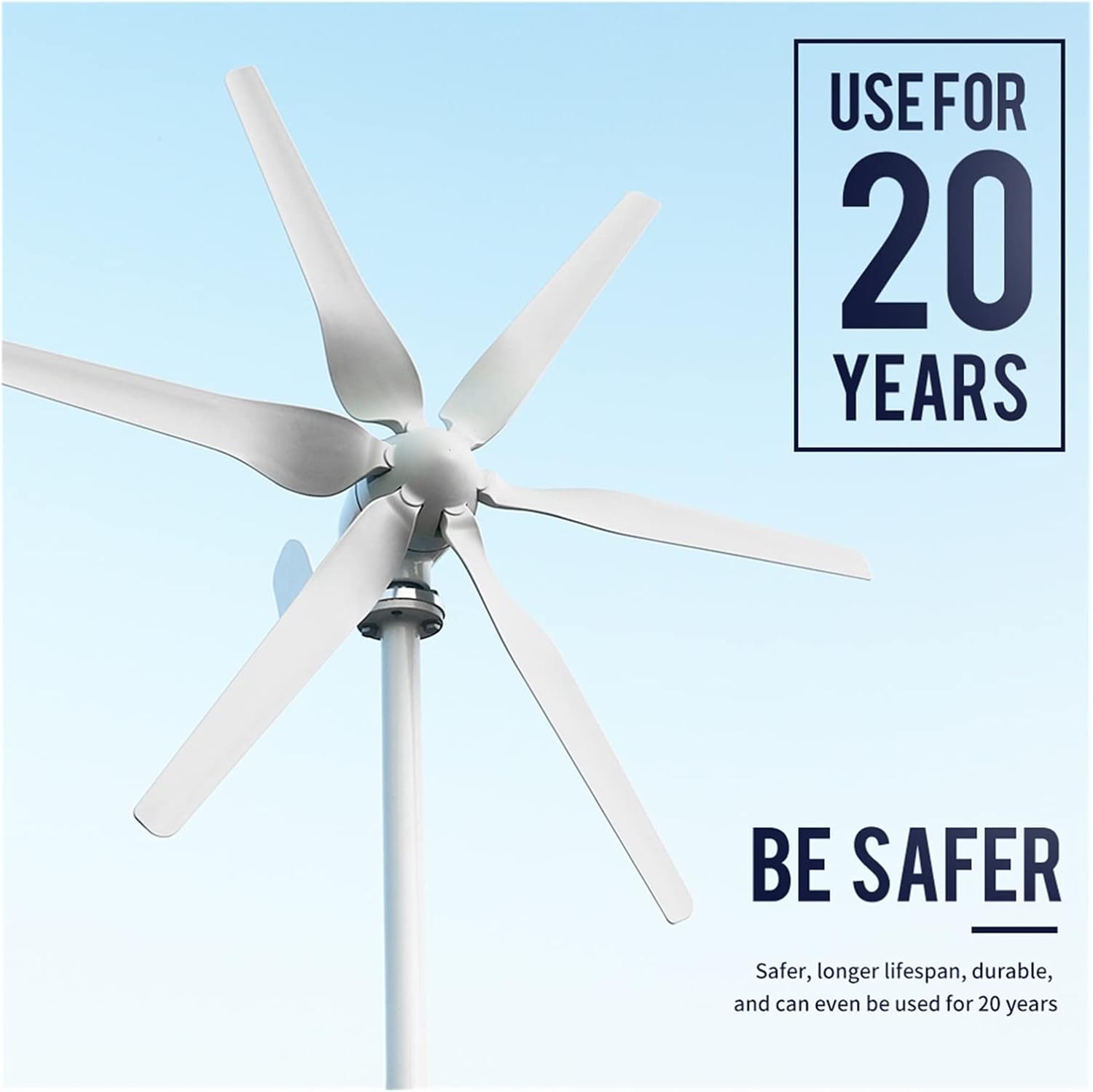 Industrial Wind Turbine Generator Wind Turbine 6 Blades 800W 12V 24V Wind Turbine Generator Windmill with PWM Controller Homeuse Solar and Wind Power Parts(with MPPT Controller,12V_800W)