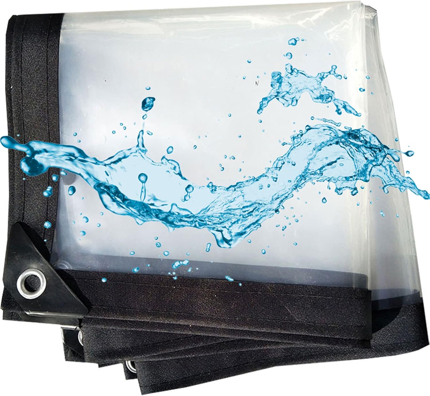 Clear Tarpaulin Waterproof Heavy Duty 13.1x16.4, Tarp with Grommets and Reinforced Edges, Plastic Tarps, for Garden Patio Lawn Plants Greenhouse or Pet Hutch Roof