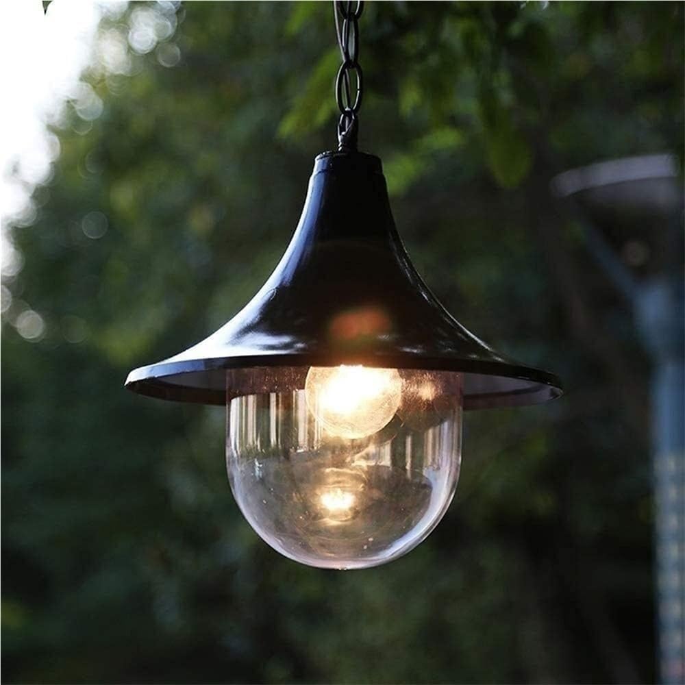 Retro Waterproof Outdoor Pendant Light, European Industrial Metal Chandelier, Vintage Ceiling Hanging Lamp E27 for Entrance, Balcony, Corridor Outdoor Lighting Fixture(Black)