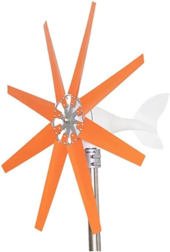 8 Blade Wind Turbine Generator 2.0m/s Low Wind Speed Starting Wind Turbines with Charge Controller, Windmill Generator for Home Marine RV
