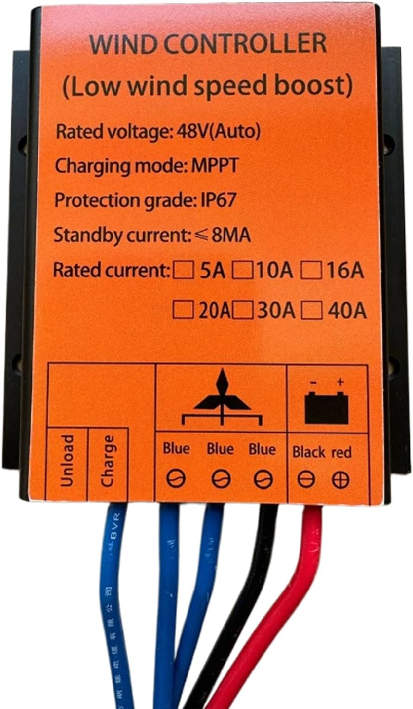 12V 24V 48V 1000W-3000W MPPT Wind Power Charge Controller, Windmill Turbine Charging Reguator Auto Brake IP67 for Wind Turbine