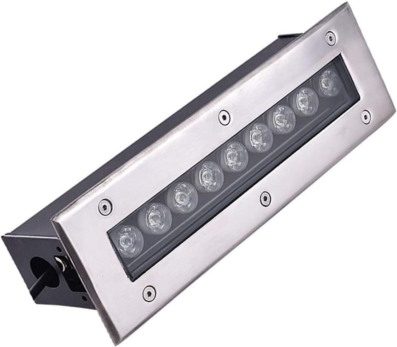 Outdoor Buried Lights - Ground LED Landscape Lights, Waterproof Rectangular Underground Light, Recessed Spot Warm White for Garden, Pathway, and Yard(Green)