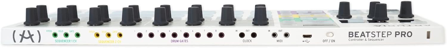 Audiosavings Bundle: Arturia BeatStep Pro 64-Step Sequencer Midi USB DJ Recording Pad Controller Bundle with Rockville Rock2d2 Adjustable Dual Shelf DJ Controller Midi Keyboard Laptop Stand (2 Items)