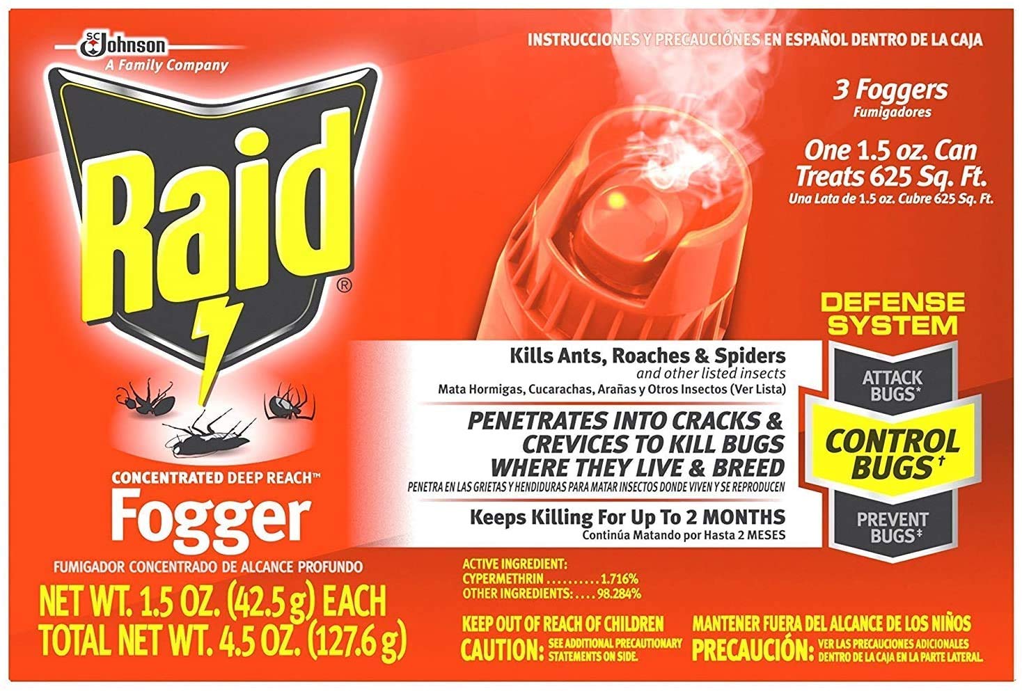 Raid Indoor Fogger, Pack of 2424