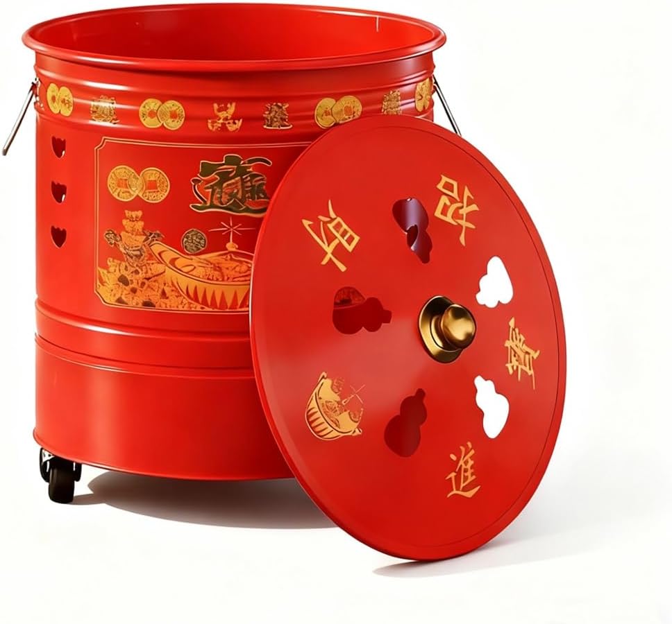 Burn Barrel, Firepits, Paper Burner, Incinerator, Including Tripod Fire Hook, for Leaves Trash Camping Bonfire Backyard(33cm/13in)