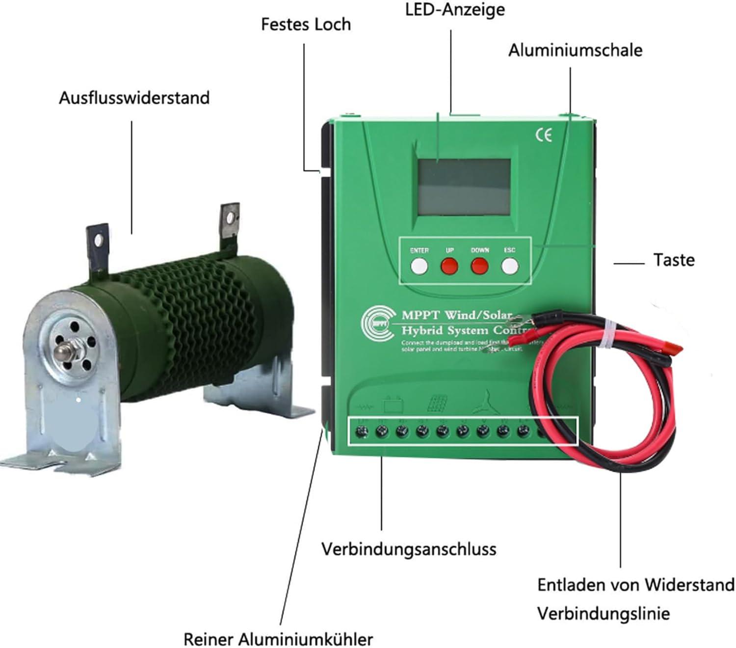 220v, 48V 5000W Wind and Solar Hybrid Charge Controller 12V/24V/48V/220V MPPT Boost Charge Regulator with LCD Display and Free Dump Load Accurate