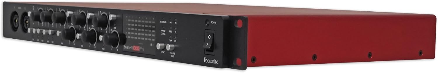 Focusrite Scarlett OctoPre 8-Channel Microphone Mic Preamp w/ADAT 192 kHz 109dB Bundle with (8) RockvilIe RCXFM20E-B 20 Foot Female to Male XLR Mic Cable Black 100% Copper